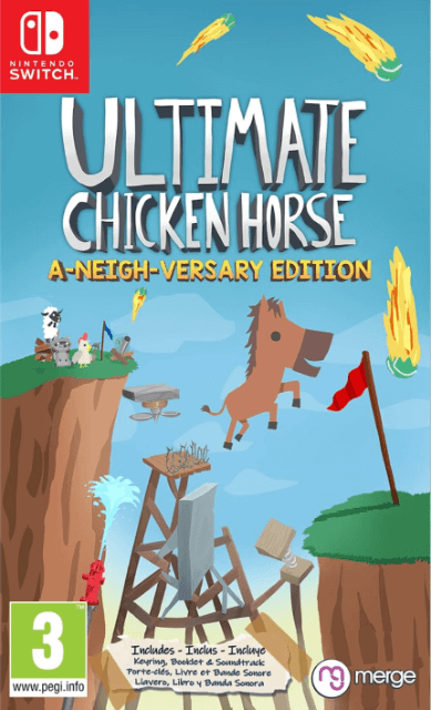 Ultimate Chicken Horse: A-Neigh-Versary Edition box art for Nintendo Switch